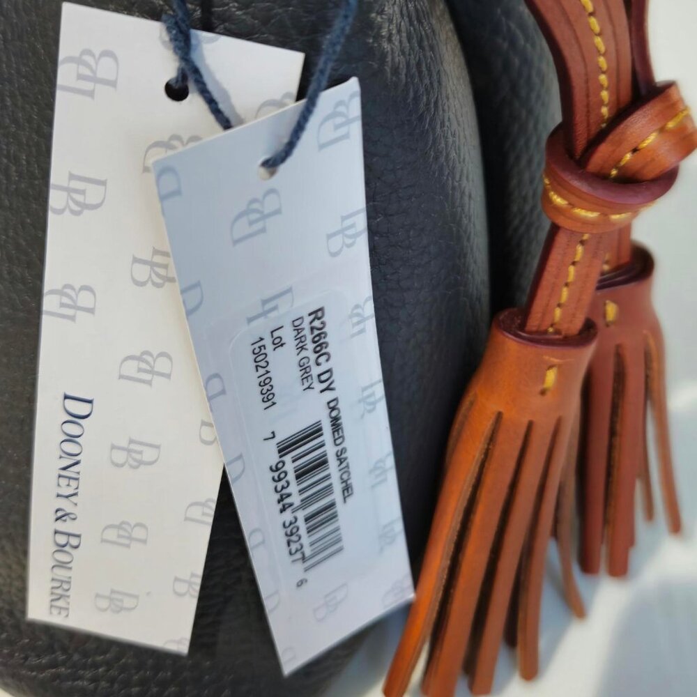 Dooney & Bourke Dark Grey Domed Satchel Bag - Picture 3 of 13